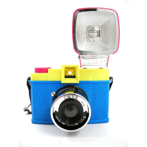 Lomography - Diana F+ CMYK Edition with Flash Product Description: “Cyan, Magenta, Yellow, and Black - the four important colours in offset printing. This standard colour model has splashed its way onto our new ultra-bright clone - the Diana F+ CMYK...