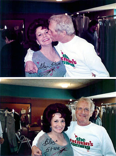 burleskateer:  Blaze Starr poses for a couple candid photos with actor Paul Newman..