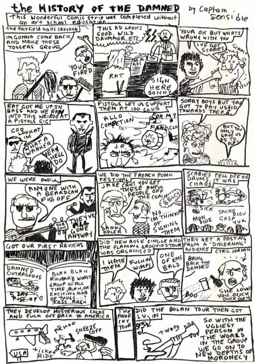 dykevanian: zombiesenelghetto: The Damned story as drawn by Captain Sensible, 1978. my fave thing ab