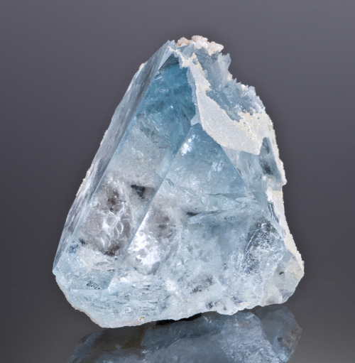 mineralia: Blue Topaz with Lepidolite from Brazil