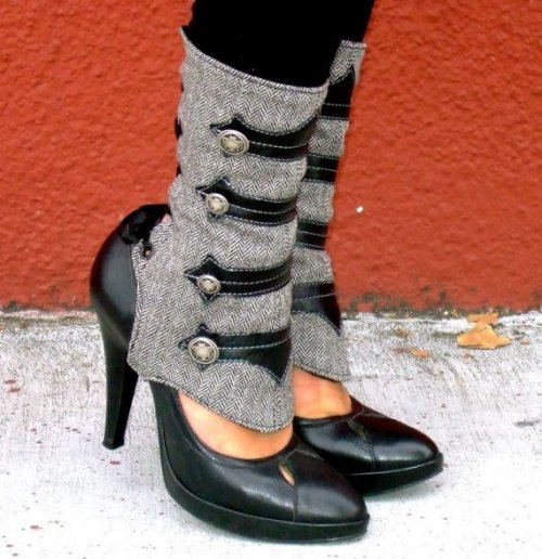  Etsy Lucia-Leather and Herringbone Spats - Military Style. Sold out, but were at ashesandempires&rs