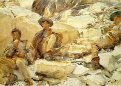cavetocanvas:  Carrara: Workmen - John Singer Sargent, 1911 