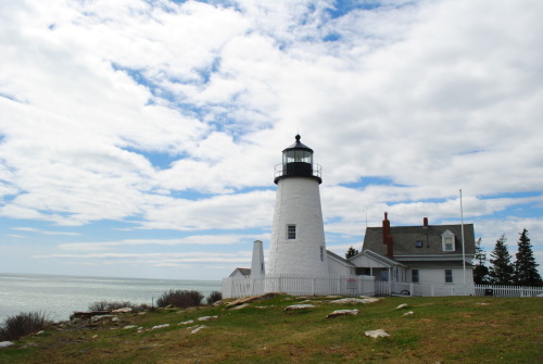 Lighthouse and shore at Pemaquid Point, Maine. Photos: Amy M.