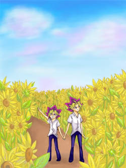 emmyfais:  FUCK. WE’RE LOST. WE’LL NEVER FIND OUR WAY OUT. TRAIPSING AROUND A SUNFLOWER FIELD SUDDENLY SEEMS LIKE A POOR IDEA AT OUR HEIGHT. 