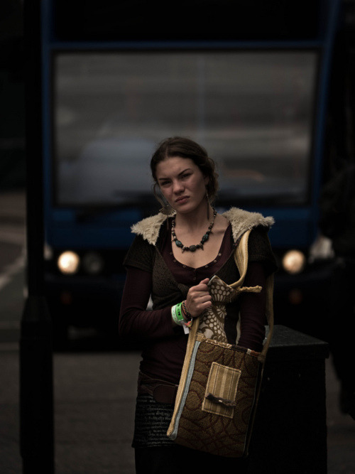 young woman with bag and scar:
candid, exeter high st, gh2, lightroom