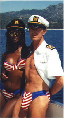 Viviandemilo:  David Bowie And Iman. Those Bathing Suits Are Out Of Control. 