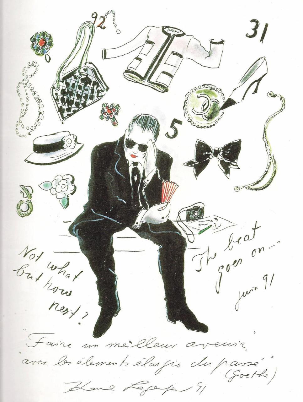 Karl Lagerfeld&rsquo;s self-portrait on his ideas how to continue Coco Chanel&rsquo;s