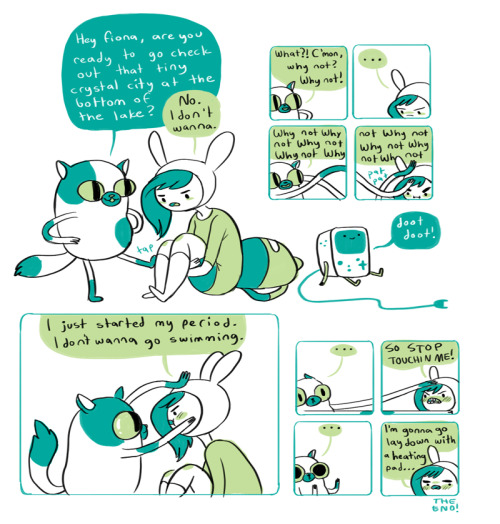 yamino:  solo-dono:  lovelyolchap:  Awesome Adventure Time comic strips by Natasha Allegri.  I want more!  I know I’ve reblogged all of these but…I want them back on my dash.  The last one is my favorite. XD 