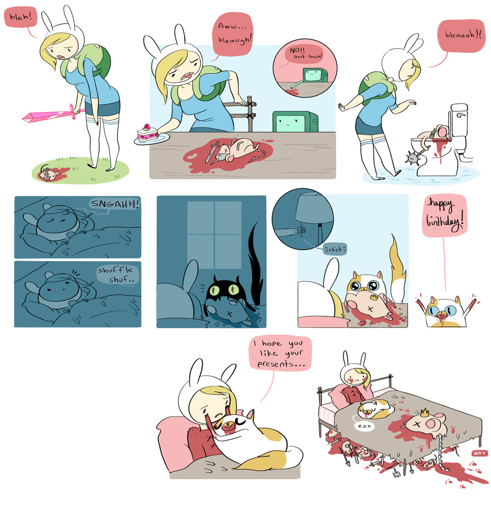 yamino:  solo-dono:  lovelyolchap:  Awesome Adventure Time comic strips by Natasha