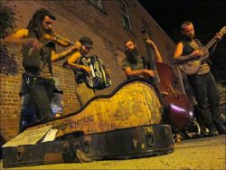 joeturic:  Why New Paltz is awesome — ran into G String Orchestra in town in Friday night walking home. 