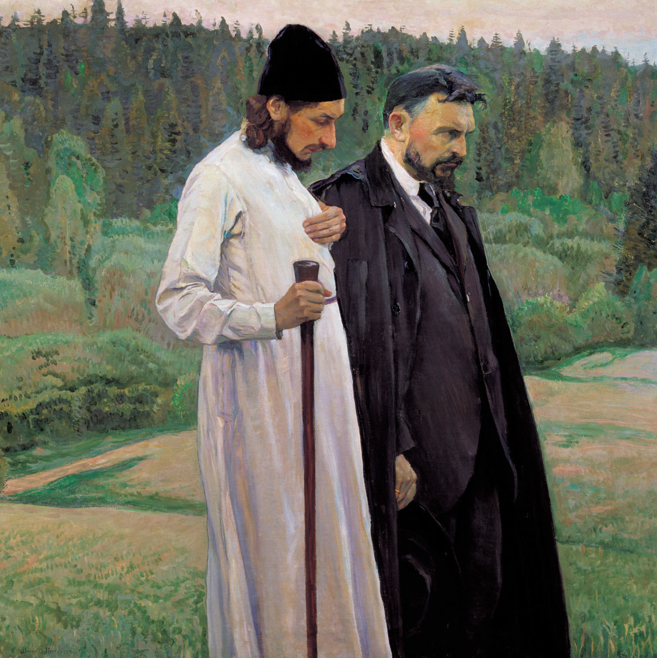 peira:  Mikhail Nesterov:  Philosophers Pavel Florensky and Sergei Bulgakov (1917)