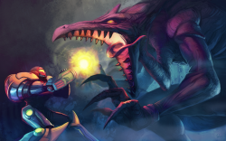 svalts:  Samus Vs. Ridley // by Noe Leyva NeoGaf Metroid 25th Anniversary