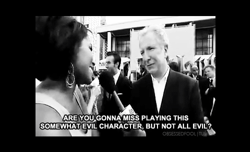  Interviewer: “Are you gonna miss playing this somewhat evil character, but not