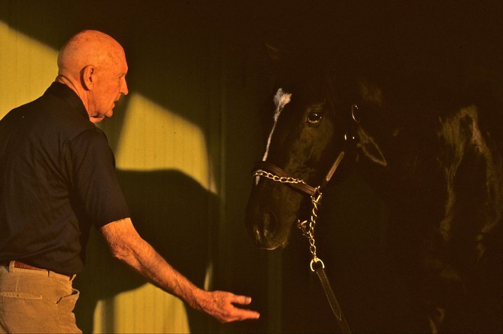 Sunday Silence with Hall of Fame trainer Charles Whittingham– another two great individuals.