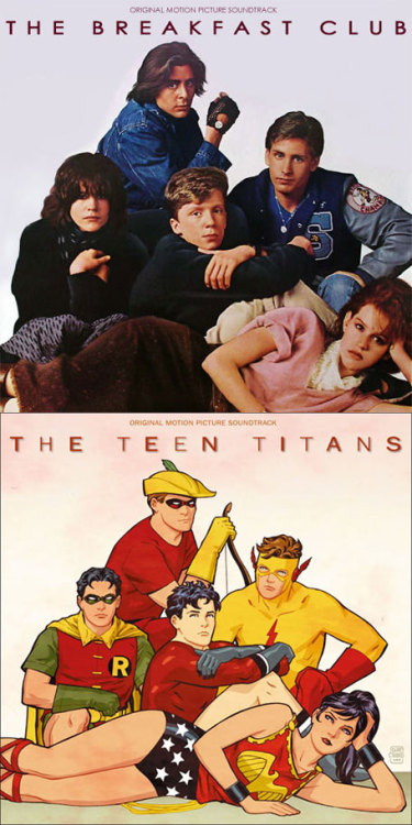 freakonomicon:Teen Titans Vs. The Breakfast Club | Cliff ChiangOH.  MY.  GOD. (Rey, never leave my l