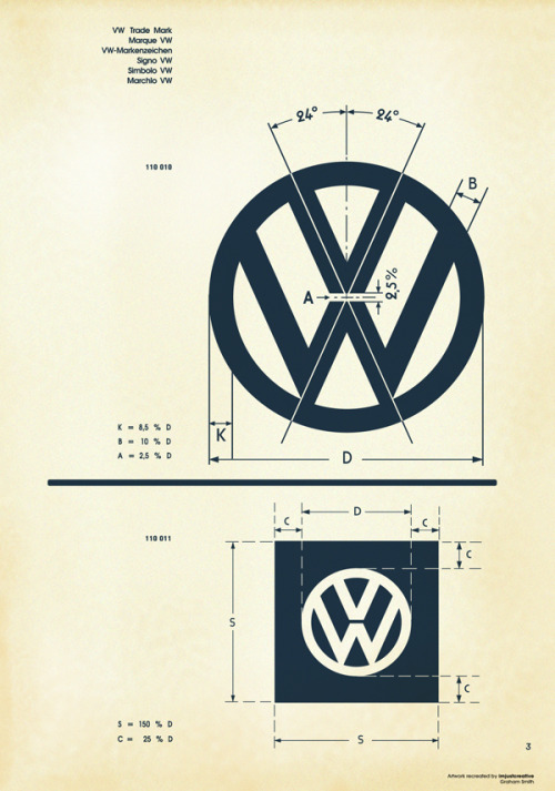 Grids y medidas del logo de Volkswagen… GENIAL!!!
jaymug:
“ Recreated-​​Vintage VW Logo Specification Sheet
”