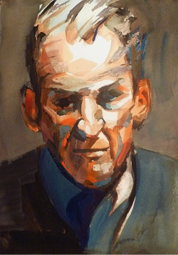 raeburn10025:  Lucian Portrait sketch. Gouache on Acquarelle Arches (Grain Torchon). 7/25/11. 