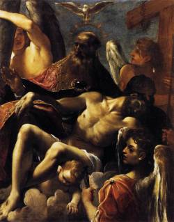 euclase:  Trinity with Dead Christ, Carracci, c. 1590, oil on canvas 