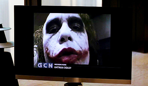 filmtrivia:  Heath Ledger directed both homemade videos that the Joker sends to GCN himself. The first video involving the fake Batman was done under Nolan’s supervision. Nolan thought Ledger had done so well with that sequence, he felt there was no