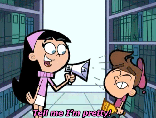 when girls post pictures of themselves with captions like "0Mfggz i'm Ũoo0 ugLyyy"