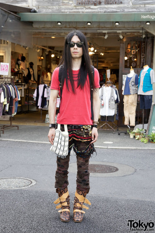 Long-haired Japanese guy wearing Undercover in Harajuku.