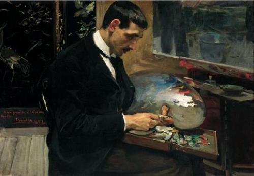 loquaciousconnoisseur:  Joaquín Sorolla Portrait of the painter Agustín Otermín 1892