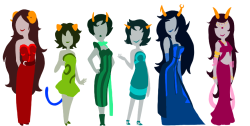 pavaal:  emiggax:  A spontaneous… thing I wanted to do. Make dresses designed off of zodiac symbol’s. Why not use the troll girls?  i like this a lot 
