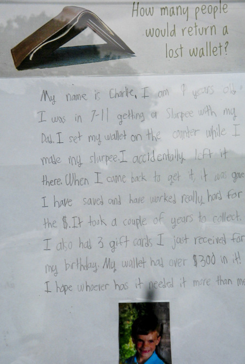 thedailywhat:  Happy Ending of the Day: The wallet of a 9-year-old boy from Poquoson,