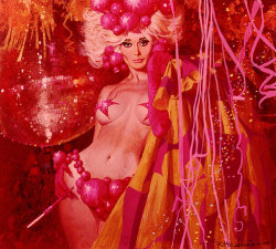 lozosalazar:  A Vegas-style showgirl, painted