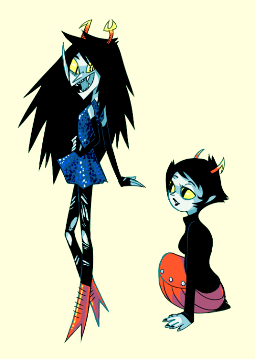 gofordajump:
“ I THINK that kanaya and vriska have very different taste in clothes (most of the time) and when kan dresses up vris she is very aware of what VRISKA would like, even if she personally does not
she just really likes pleasing her
”