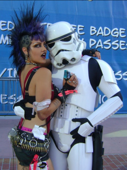 scotchtrooper:  xxveganpunkxx:  this is just all kinds of awesome.  This has to be the hottest chick with a stormtrooper yet. This picture also illustrates my favorite part of tinted lenses. No one can see your eyes. 