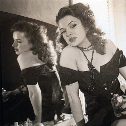 Burleskateer:  Blaze Starr Casts A Sultry Pose At Her Bedroom’s Vanity Table..