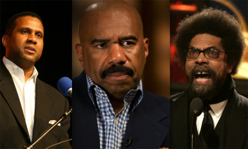 Steve Harvey goes in on Tavis Smiley and Cornel West for criticizing President Obama! Steve slammed Tavis Smiley and Cornel West’s nationwide “Poverty Bus Tour.” Harvey continued his rant by calling Smiley and West — “Uncle Toms!”
Listen to Steve...