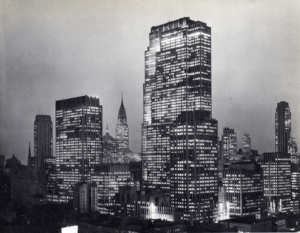 The Rockefeller Center seen from Park Central Hotel in 1942, New York