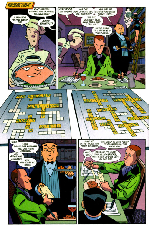 comicbadassery:It must be annoying to be The Riddler’s butler.