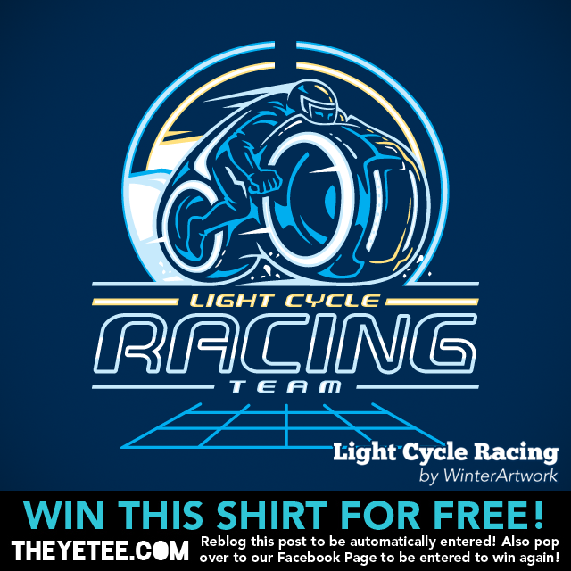 You can now join the elite ranks of Winter Artwork's Light Cycle Racing Team! This TRON inspired shirt is on sale at TheYetee for $11 until August 15th.
Get a chance at winning it for free by reblogging this post or go to TheYetee’s Facebook page for...