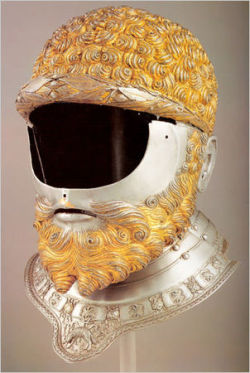 mermanonfire:  A helmet for Charles V, made by Filippo Negroli of Milan. Photo: Patrimonio Nacional, Madrid 