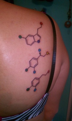 fuckyeahtattoos:  Serotonin, Adrenaline,