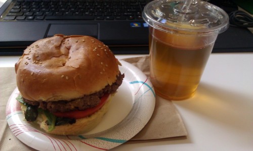 I love the lamb burger and the Moroccan mint tea from the Bistro Truck. Actually, everything they serve is delicious.
Bistro Truck, follow twitter for weekly locations or visit http://bistrotruck.com/