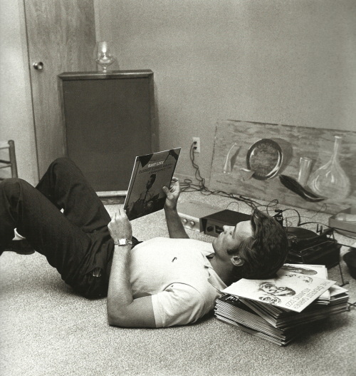 Clint at home listening to music, 1959