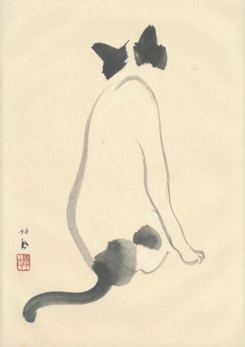 artemisdreaming:Painting in sumi on paper of a cat. C. 1920Takeuchi Seiho