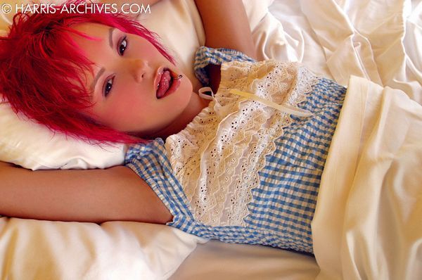 Elaina @ Harris-Archives.  Luvz hair colour, lip ring, &amp; cuteness. ♥  http://kinkyminx.pornblogspace.com/elaina-red-hot-tease.html