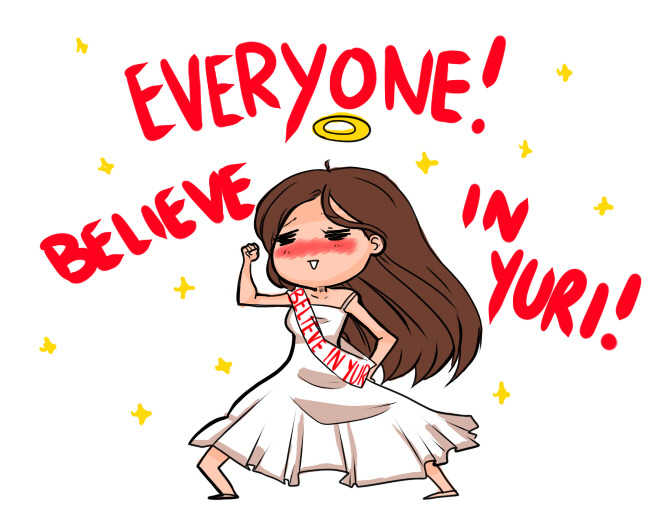 adorkablefandoms:  shippuuden44:  tomoekaburagi:  EVERYONE! LET’S BELIEVE IN YURI,