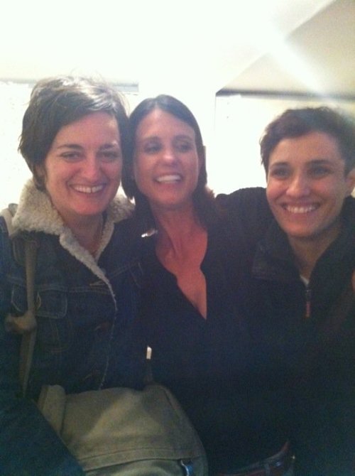 Heather Peace, with Zoe Lyons & Jen Brister. After a gig in Edinburgh. 