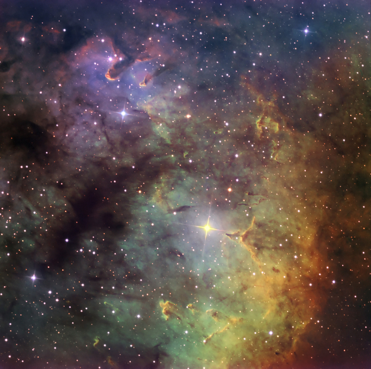 boyastronomer:  Giant Molecular Cloud NGC 7822 in the constellation Cepheus, the