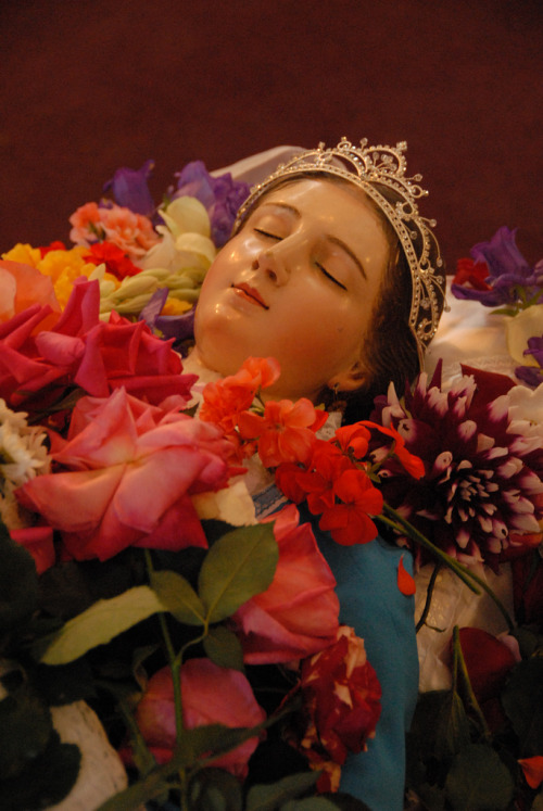 allaboutmary:A statue of Mary on her deathbed in Patamban in the province of Michoacan, Mexico.