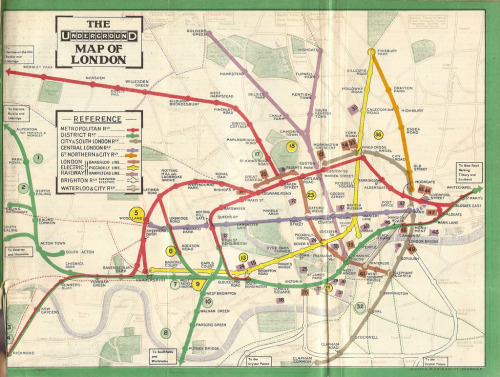 npr:theoinglis:The Evolution of the London Underground Map;Above left to right - 1908, 1908, 1910, 1