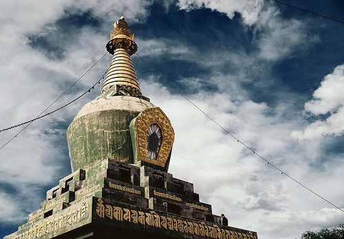 Green Decent from Tushita Heaven Stupa, Samye Gompa (by lylevincent)