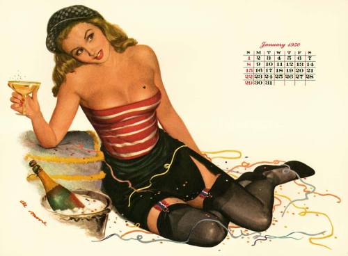 right-in-your-eye-candy - January 1950 calendar by Al Moore (via - ...