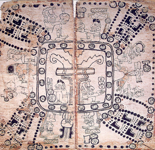 Pages from the Mayan manuscript known as the Madrid Code(16thcentury), most likely brought back to S
